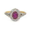 Bague marguerite rubis et diamants