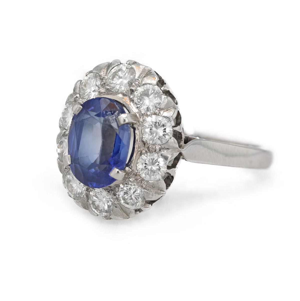 Bague marguerite saphir et diamants