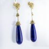 Boucles d'oreilles pendantes LAPIS LAZULI diamants