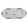 Broche Art Déco diamants et saphirs en or blanc 18 carats