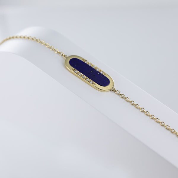 Bracelet lapis lazuli et diamants