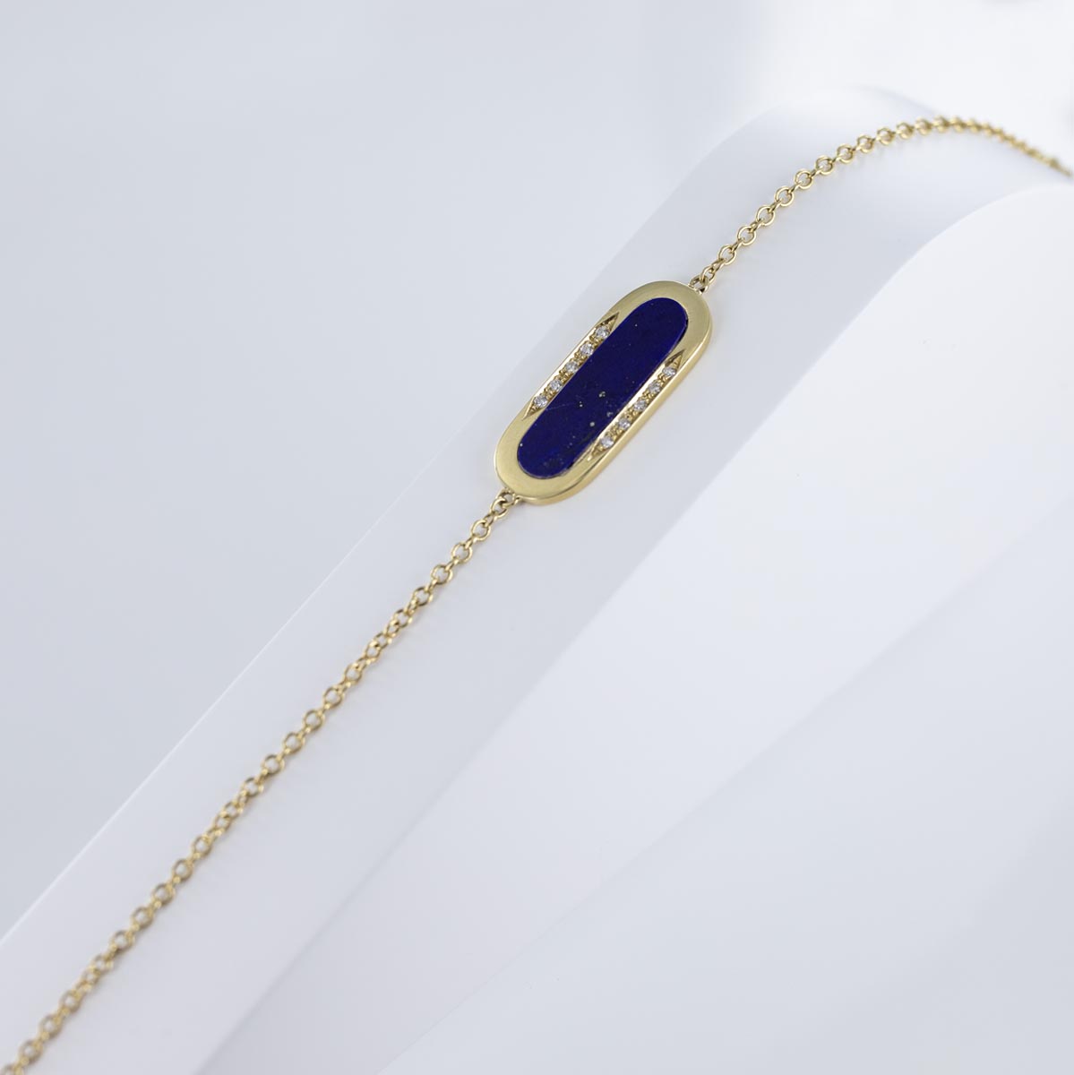 Bracelet lapis lazuli et diamants