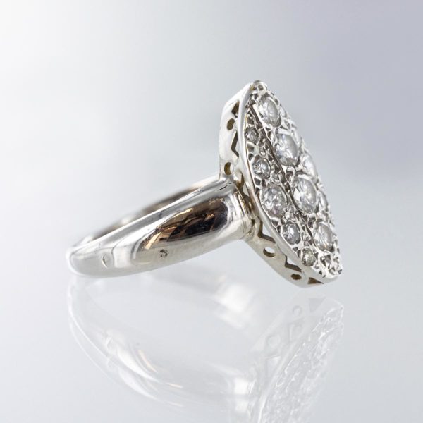 Bague marquise diamants