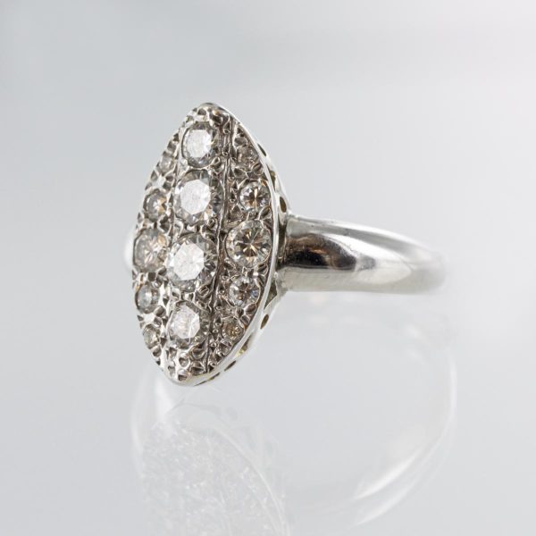 Bague marquise diamants