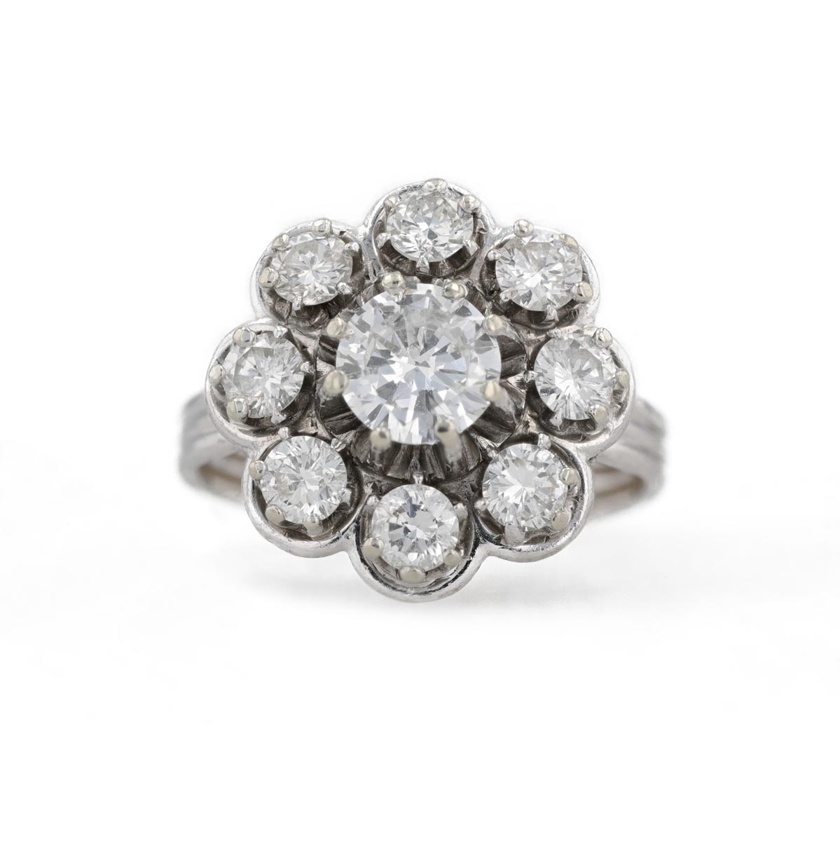 Bague marguerite diamants