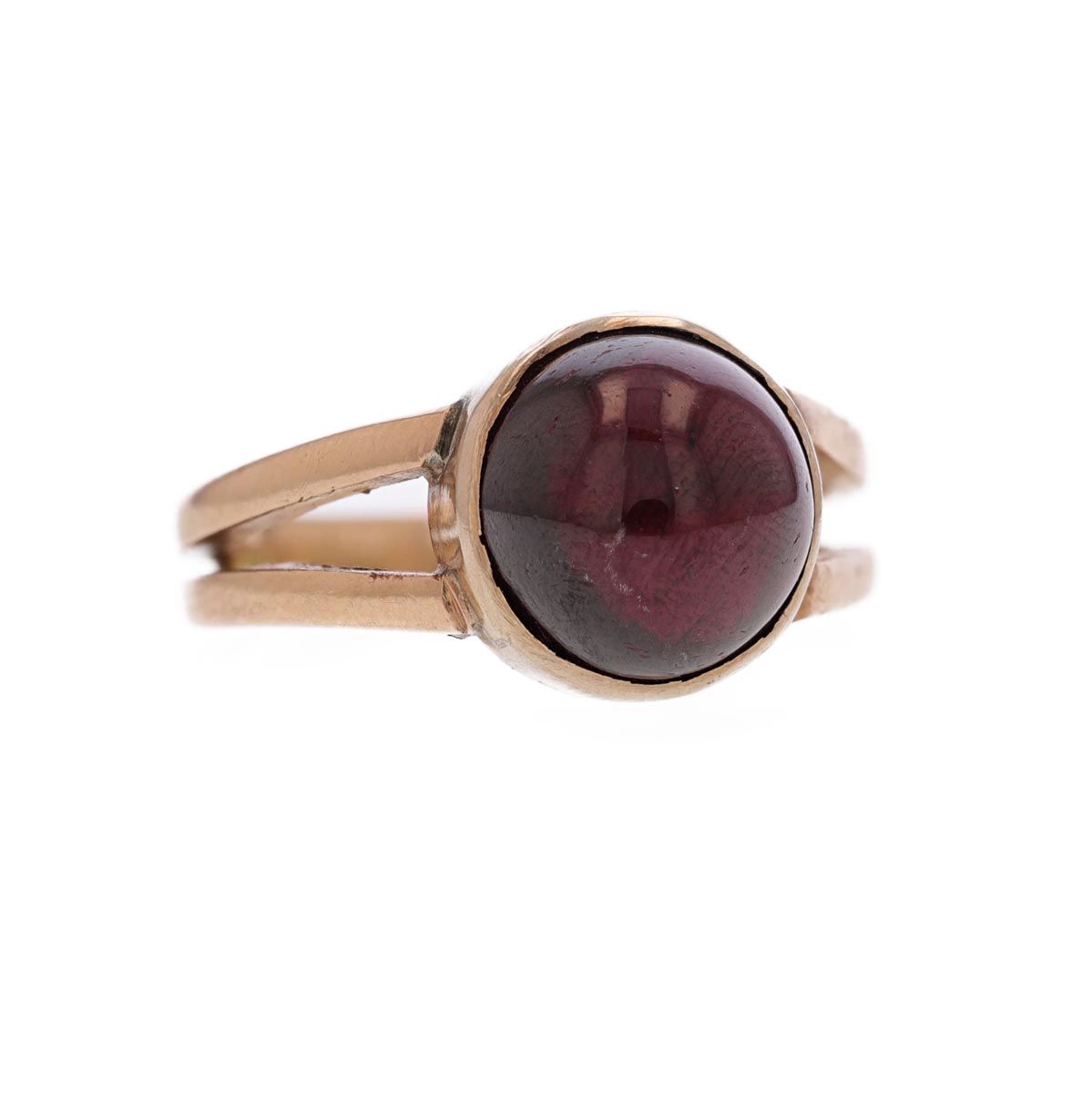 Bague grenat rond en cabochon