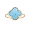Bague MORGANE BELLO Victoria trèfle turquoise facetée