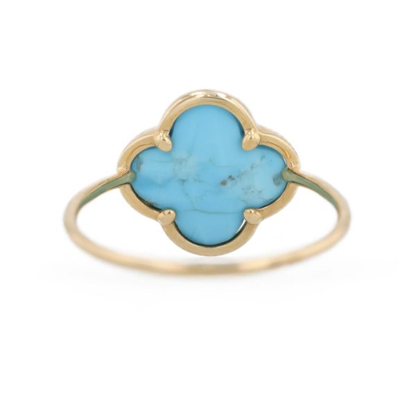 Bague MORGANE BELLO Victoria trèfle turquoise facetée
