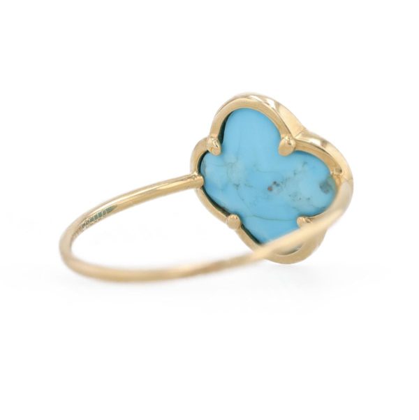 Bague MORGANE BELLO Victoria trèfle turquoise facetée