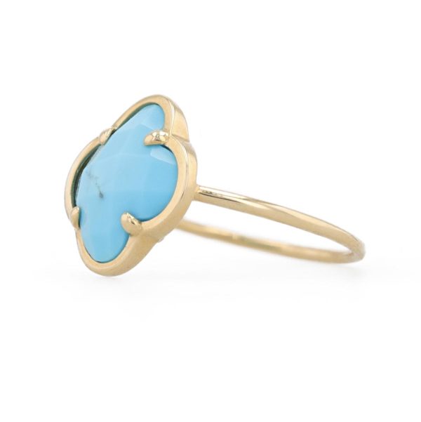 Bague MORGANE BELLO Victoria trèfle turquoise facetée