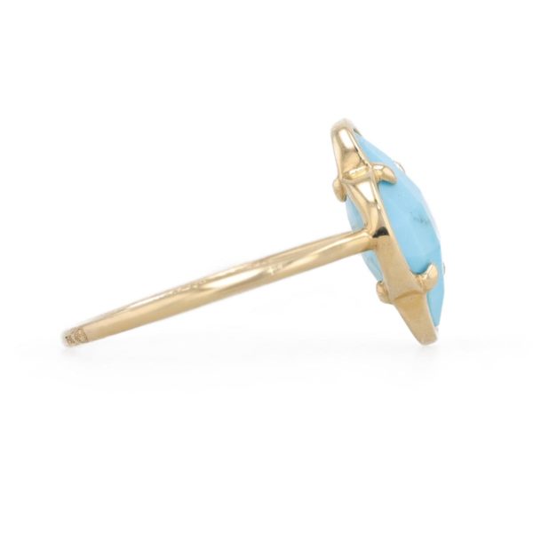 Bague MORGANE BELLO Victoria trèfle turquoise facetée