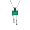 Pendentif d'inspiration Art Déco émeraude et diamants