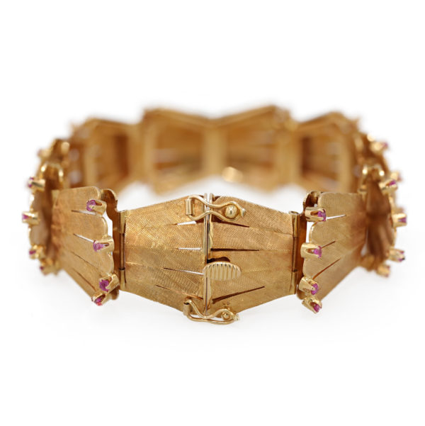 Bracelet souple palmage avec rubis