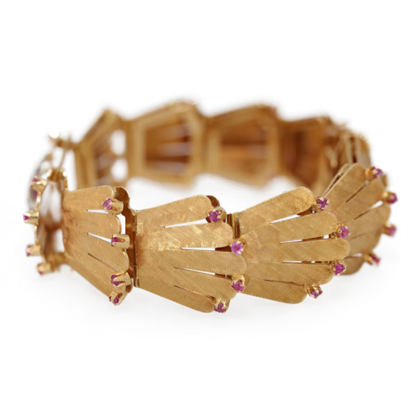 Bracelet souple palmage avec rubis