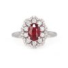 Bague marguerite rubis et diamants