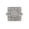 Bague carrée diamant entourage diamants