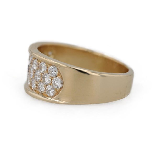 Bague large ruban pavage diamants