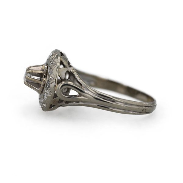 Bague ronde diamants années 60