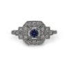 Bague style Art Déco saphir et pavage diamants