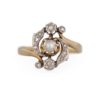 Bague ancienne perle et roses de diamants