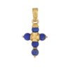 Pendentif croix boules Lapis-Lazuli