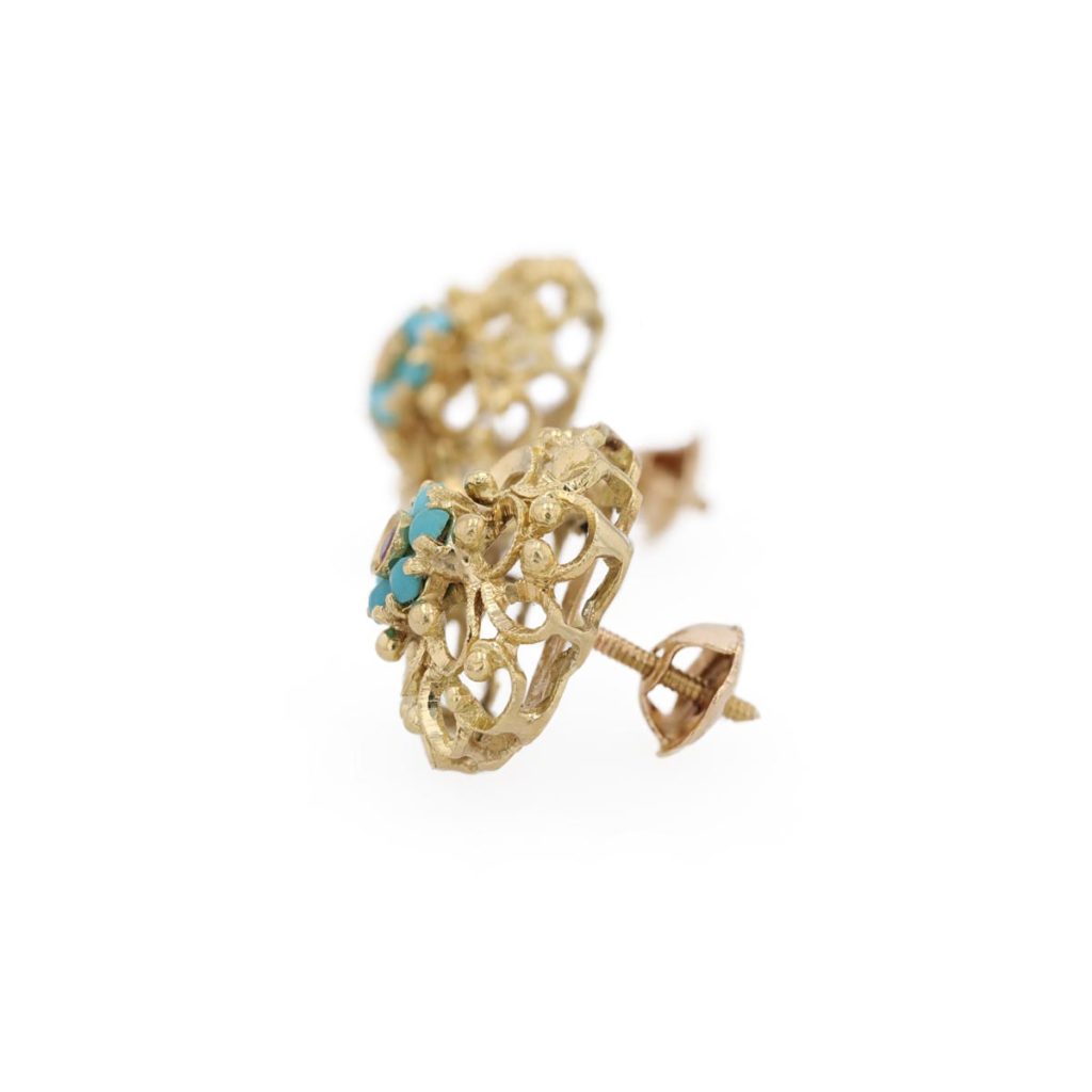Paire De Boucles D'oreilles Rétro Vintage Fantaisie - Occasion, Bon état Général, Origine France