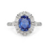 Bague marguerite saphir et diamants en or blanc 18 carats