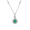 Collier pendentif émeraude et diamants en or jaune 18 carats