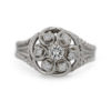 Bague ancienne marguerite diamants en or blanc 18 carats