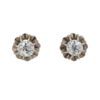 Boucles d'oreilles anciennes clous diamants sur chaton soleil en or blanc 18 carats