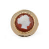 Broche camée en agate sur cornaline en or jaune 18 carats