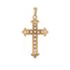 Pendentif croix de Savoie en perles et or jaune 18 carats