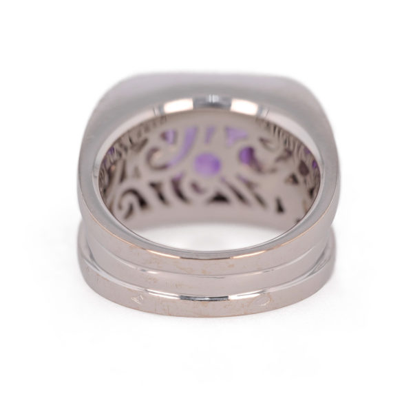 Bague Améthyste et diamants en or blanc 18 carats