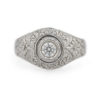 Bague jonc diamant serti clos en or blanc 18 carats