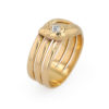 Bague serpent homme diamant en or jaune 18 carats