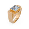 Bague Tank pierre bleue en or jaune 18 carats