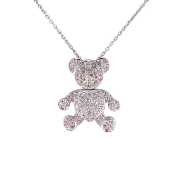 Collier Pomellato Ours Saphirs et diamants en or blanc 18 carats