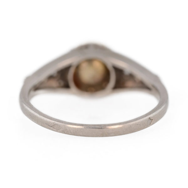 Bague ancienne perle et diamants en platine