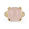 Bague quartz rose cabochon en or jaune 18 carats