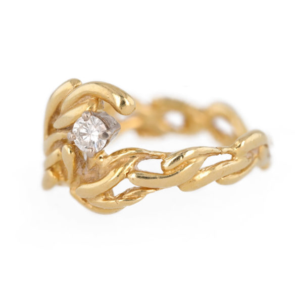 Bague Gilbert Albert diamant en or jaune 18 carats