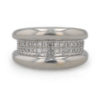 Bague jonc deux lignes de diamants en or blanc 18 carats