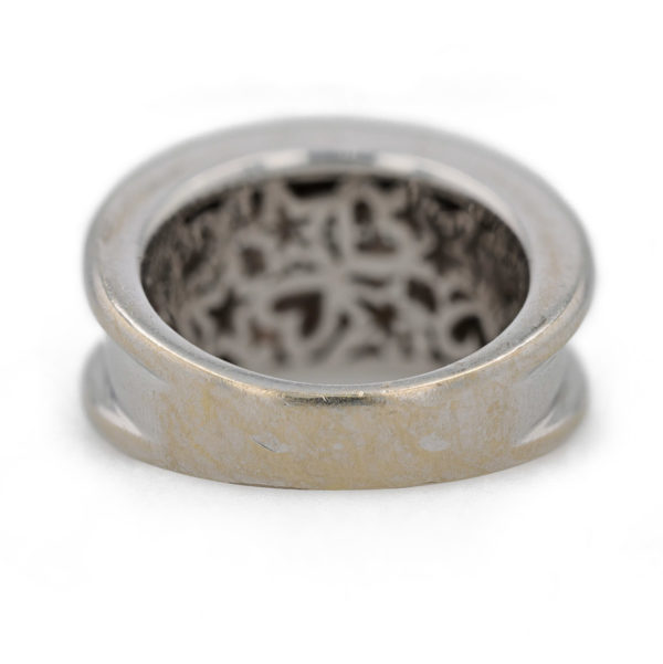 Bague jonc deux lignes de diamants en or blanc 18 carats