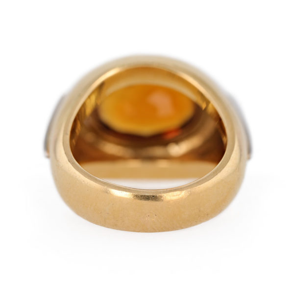 Bague ancienne citrine madère en or jaune 18 carats