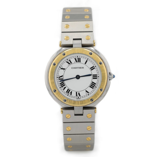 Montre Cartier Santos en acier et or jaune 18 carats