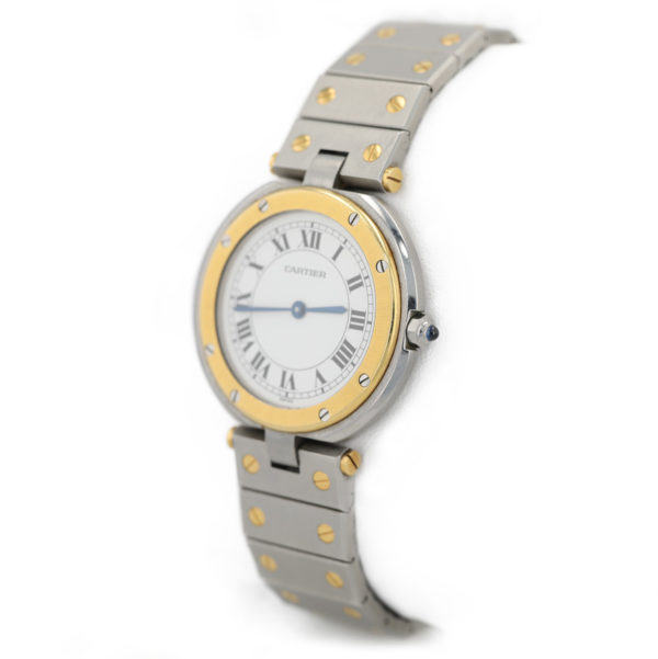 Montre Cartier Santos en acier et or jaune 18 carats