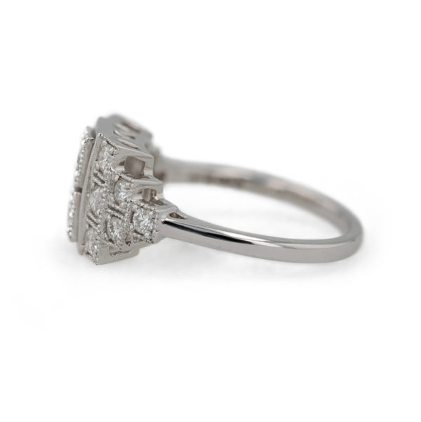 Bague diamants style Art Déco en or blanc 18 carats