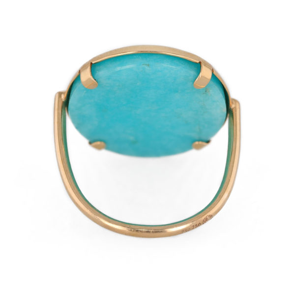 Bague Ginette NY amazonite en or jaune 18 carats