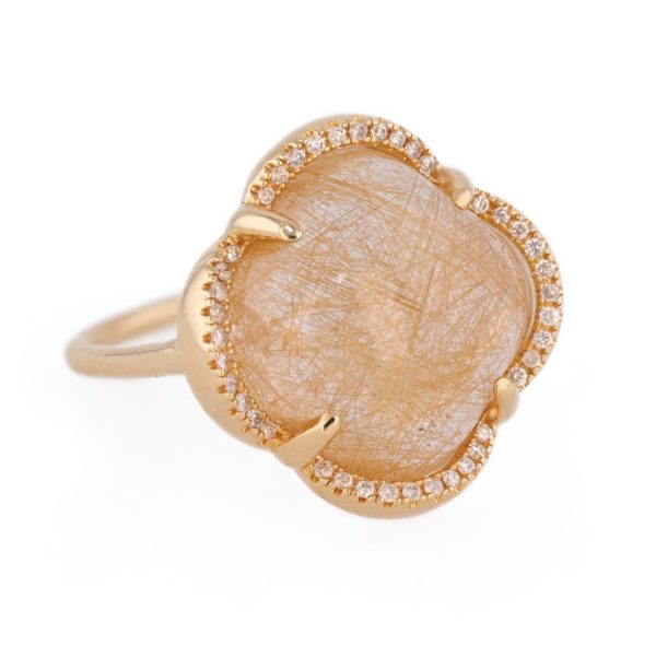 Bague Songe Morgane Bello Quartz aiguille de rutile en or jaune 18 carats