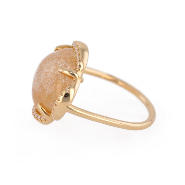 Bague Songe Morgane Bello Quartz aiguille de rutile en or jaune 18 carats