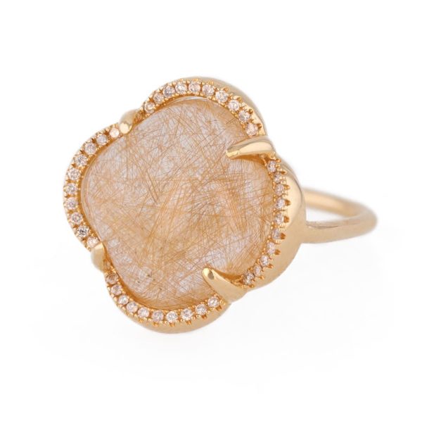 Bague Songe Morgane Bello Quartz aiguille de rutile en or jaune 18 carats